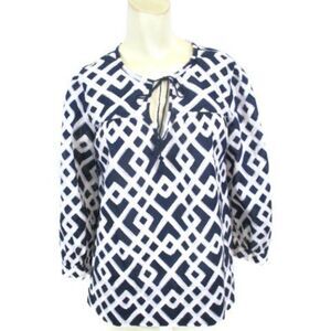Vineyard Vines Abstract Tassel Tie Top XS Navy